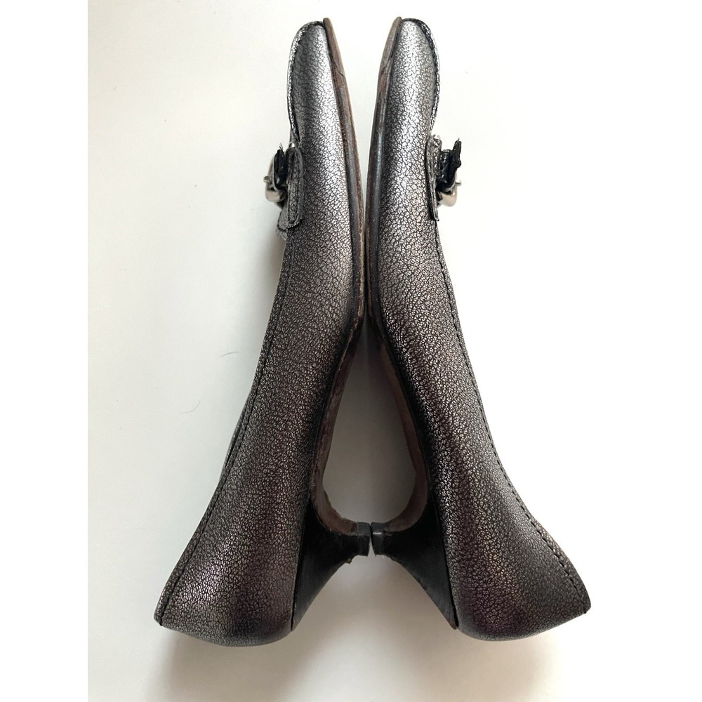 Vintage Y2k Prada Pointed Toe Gray Kitten Heels Leather Buckle Detail 90s 38 - Picture 6 of 16